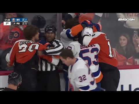 IT HAPPENED AGAIN - Nikita Grebenkin goes after Matthew Schaefer Islanders @ Flyers - 25th Oct 2025