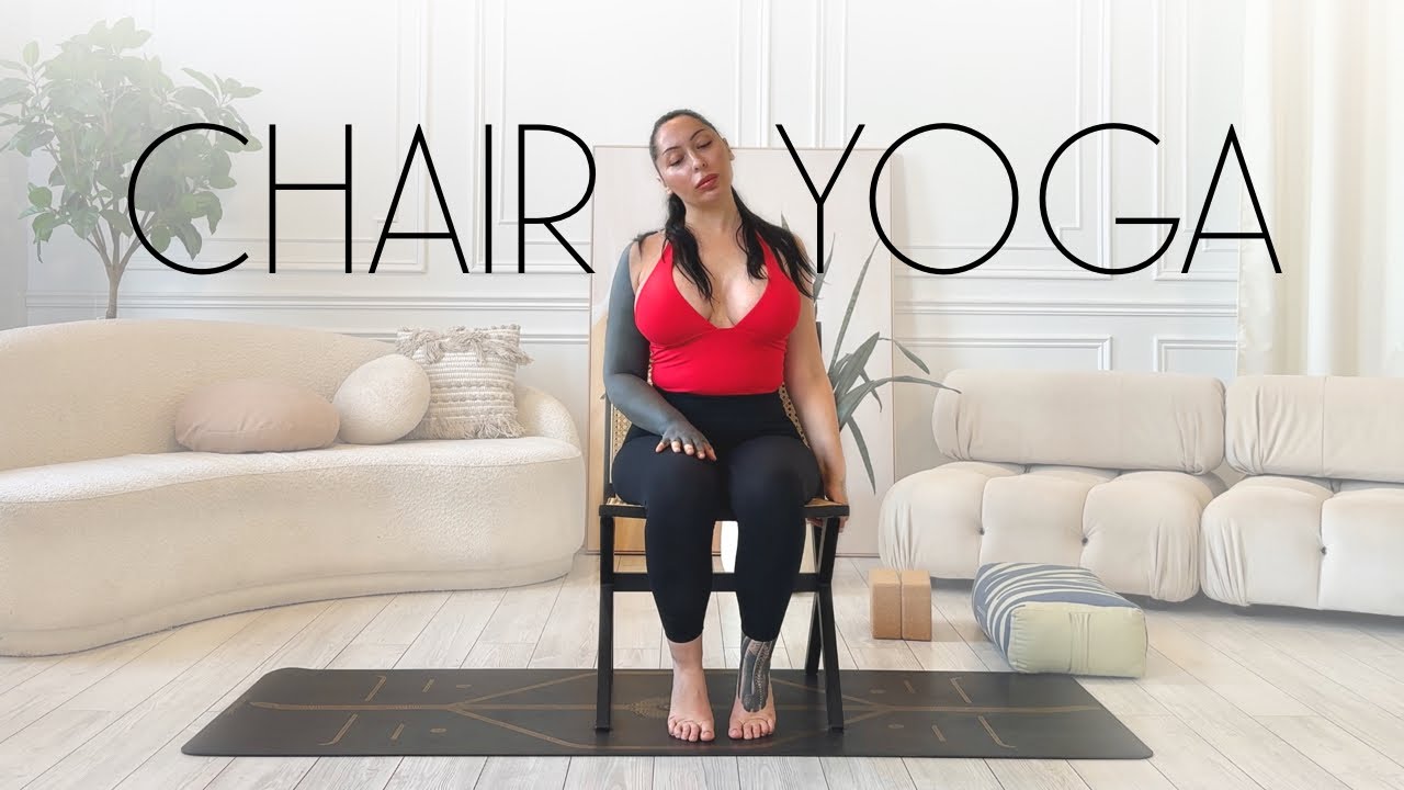 6 Min Chair Yoga Stretch - Wheelchair, Desk, Couch Yoga! - YouTube