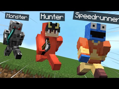 Minecraft Monster vs Hunter vs Speedrunner