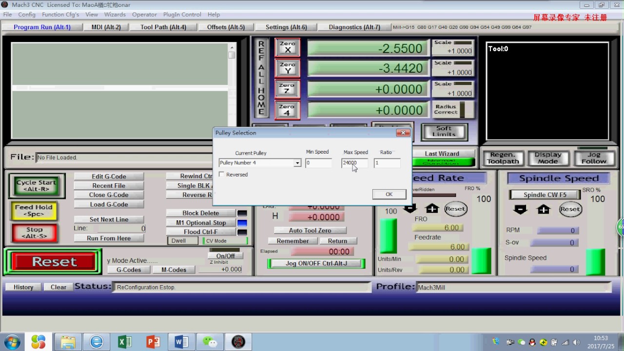 7 24 mach3 spindle setting