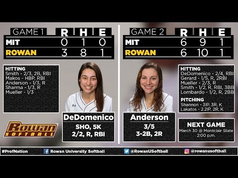 2018 Rowan Softball vs. MIT - 3/28/18