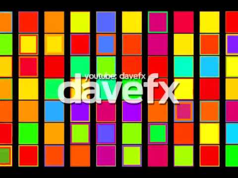 DAVE FX - COLORFUL Red, Purple, Green, Orange, Yellow, Blue SQUARES Abstract Background.