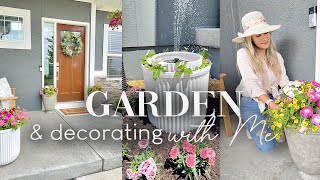 GARDENING and DECORATING WITH ME || SUMMER FLORAL FRONT PORCH DECOR INSPO || PLANTING VEGETABLES