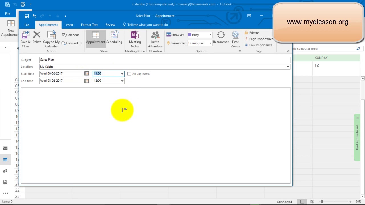 How to Create An Appointment In Outlook