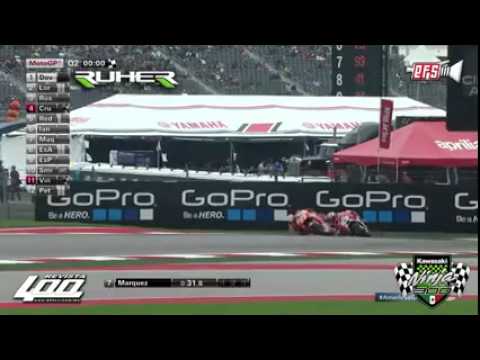 Marc Márquez switching out bikes mid race.