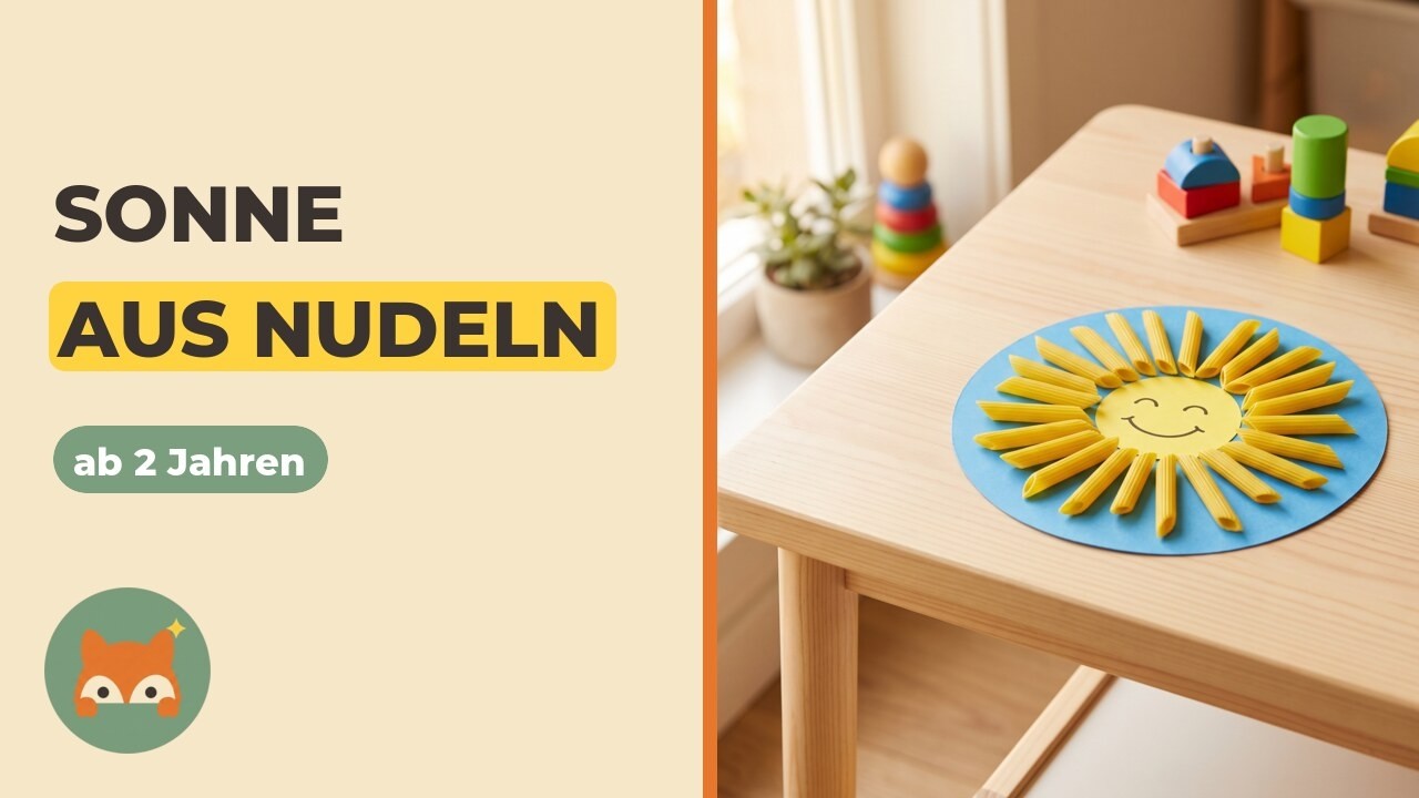 DIY Sonne aus Nudeln