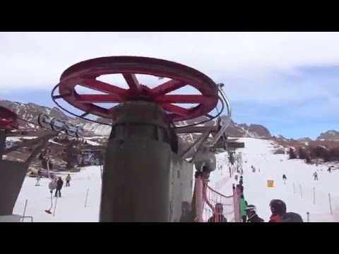 1/2/2016. Risalita integrale sciovia Zemella "Chiesetta" sul passo S.Pellegrino.