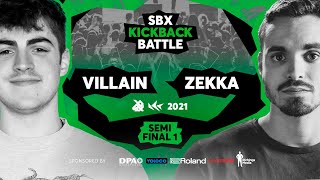 omg 🔥 this build up..but i think the drop need a different sound to make it hit harder..that was a little bit disappointing（00:04:39 - 00:07:24） - VILLAIN vs ZEKKA | Semifinal 1 | SBX KICKBACK BATTLE 2021