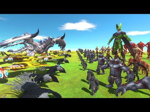 Flying War - Unarmed Team VS Flying Team - Animal Revolt Battle Simulator