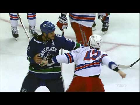 Kevin Bieksa Fights Derek Dorsett 09/26/13 [HD]