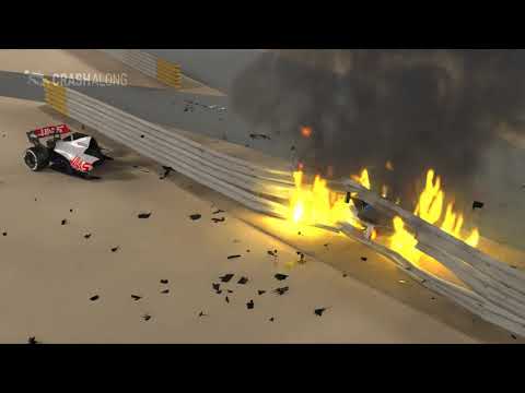 New Grosjean 3D Crash Animation | F1 2020 Bahrain GP