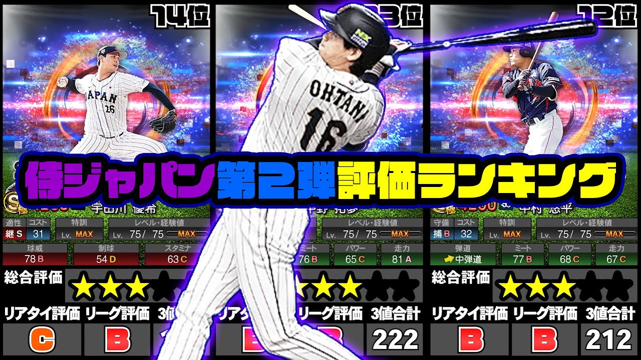 【プロスピA】侍ジャパン第2弾!!評価ランキング!!アーチスト4名の最強打者勢ぞろい！！