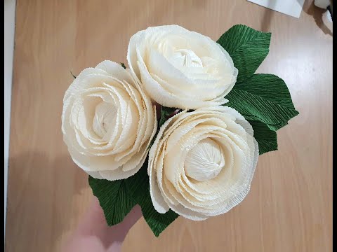 Easy, simple and quick Ranunculus from crepe paper/ DIY NelliCraft