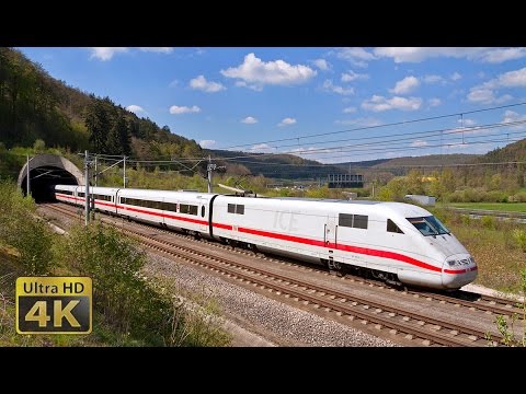 From 200 to 300km/h ICE 1, ICE T, ICE 3 and ICE 4 German fast trains - SFS Ingolstadt-Nürnberg [4K]