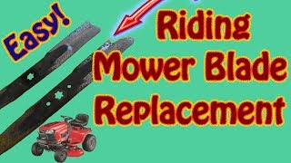 How to Replace Riding Mower Blades Without Removing the Mowing Deck - Craftsman T1800 Riding Mower