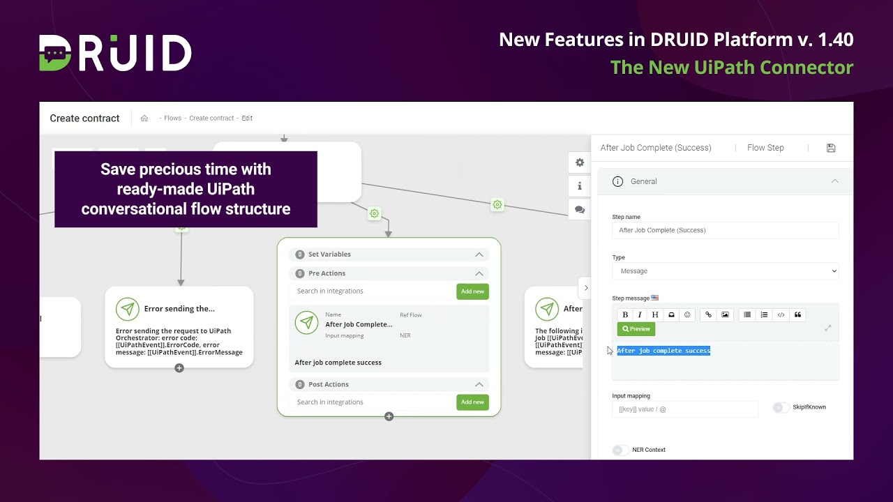 DRUID AI Conversational Platform - UiPath RPA Connector