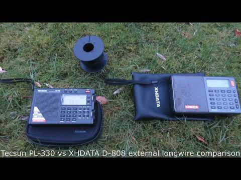 Tecsun PL-330 vs XHDATA D-808 outdoor external longwire comparison