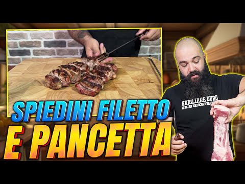 Ricetta BBQ Spiedini Filetto di Maiale con Pancetta | Grigliare Duro