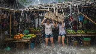 CAN YOU HANDLE THIS? ⛈️ Heavy rain and strong winds in rural Indonesia 🌧️ Overcome insomnia