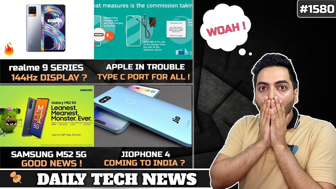 realme 9 144Hz😯,Jiophone 4,Oneplus 9RT First Look,Samsung M52 Good News😍,Apple in Trouble,Moto G20
