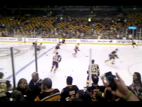 Bruins warm ups