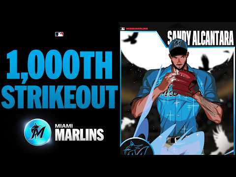 새로운 개인 마일스톤 Sandy Alcantara가 통산 1,000번째 삼진을 기록했습니다! | MLB 하이라이트