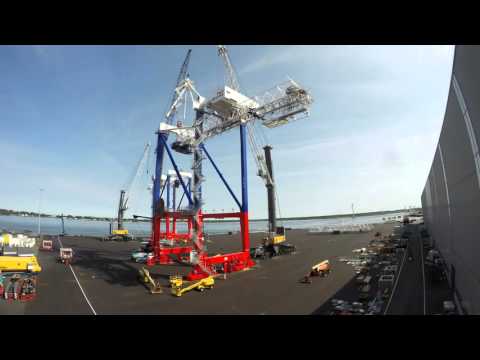 Liebherr - assembly of four liebherr sts container cranes in...