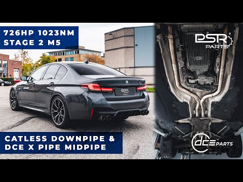 LOUD BMW F90 M5 Stage 2 Package? DCE Parts Catless Downpipes + OPF Delete Midpipe with STOCK Muffler