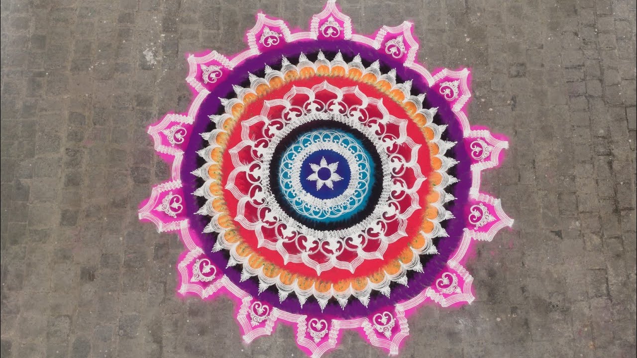 Mandala rangoli design colorful and creative by ganesh vedpathak