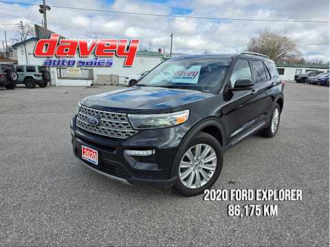 2020 Ford Explorer Limited 4WD in Black for sale at Davey Auto Sales Oshawa South in Oshawa, ON