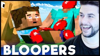 REACTING TO FUNNY LOST STEVE BLOOPER MOMENTS! Minecraft Animations!