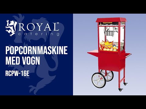 Produktvideo - Popcornmaskine med vogn - rød