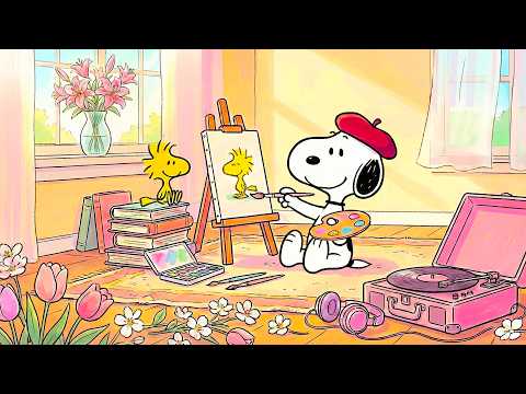 Snoopy’s Spring Art Corner 🌸| Soft Jazz for Studying, Painting & Inner Peace