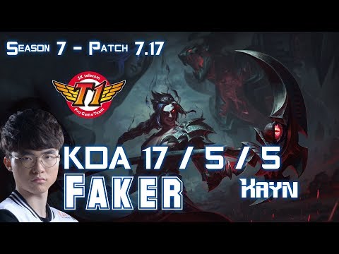 SKT T1 Faker KAYN vs GRAVES Jungle - Patch 7.17 KR Ranked