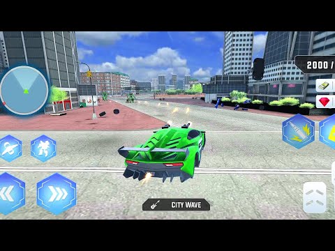 Flying Police Helicopter Car Transform Robot Games - Android Gameplay Part 4