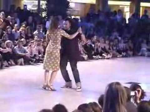  Lucia Mazer  and  Mariano Frumboli  are  dancing  to  the  tango  "  Rodriguez Pena  "