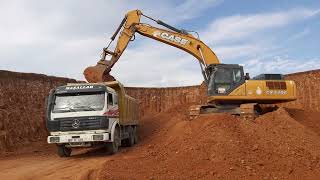 Case CX370C Ekskavatörle Yarıp Yüklüyoruz || Case 370 Excavator Loading Trucks