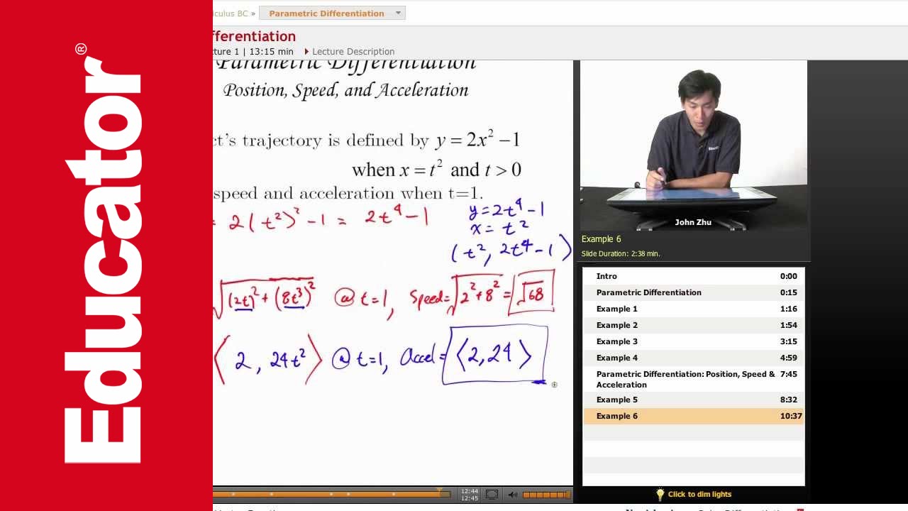 AP Calculus BC: Parametric Differentiation