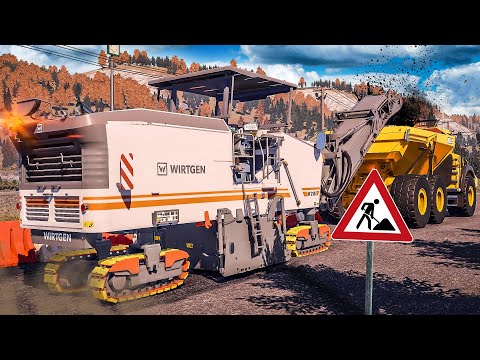 Bau Simulator #11: Straßenbau: Asphalt fräsen und neue Straße bauen! | CONSTRUCTION SIMULATOR