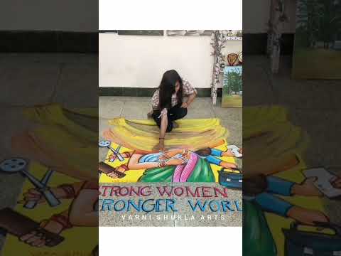 women empowerment 3d rangoli...🎨🎨