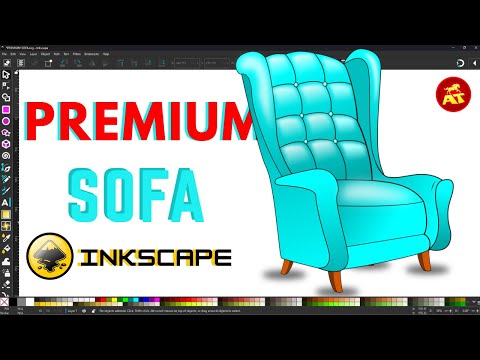 “Design a Premium Sofa Using Bezier Tool in Inkscape | Realistic Vector Art Tutorial”