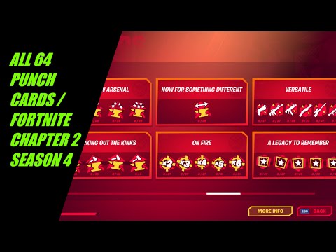 ALL 64 PUNCH CARDS DISCOVERED FORTNITE CHAPTER 2 SEASON 4 !!! EVERY CARD EXPLAINED UPDATE 14.20 !!!