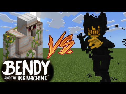 Bendy And The Ink Machine Addon INK DEMON VS IRON GOLEM in Minecraft PE
