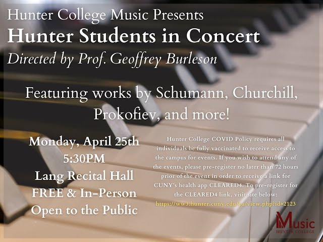 Hunter Students in Concert 1, Spring 2022