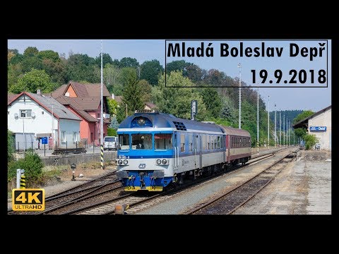 Vlaky Mladá Boleslav Debř 19.9.2018 4K