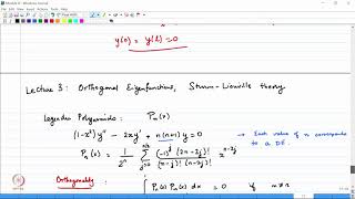 Lecture 38: Orthogonal Eigenfunctions, Sturm-Liouville Theory
