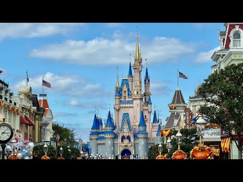 Magic Kingdom Main Street USA 2025 Fall Afternoon Walkthrough in 4K | Walt Disney World Florida