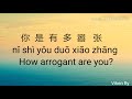嚣张 Xiāo Zhāng  Arrogant Lyrics 歌詞 With Pinyin English Translation