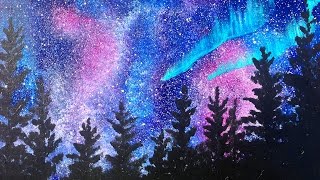 Beginners learn to paint Acrylic | Aurora Borealis Landscape | The Art Sherpa