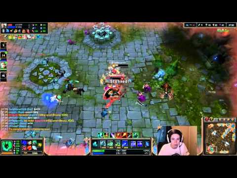 Bjergsen 1v1ing Pantheon on Thresh